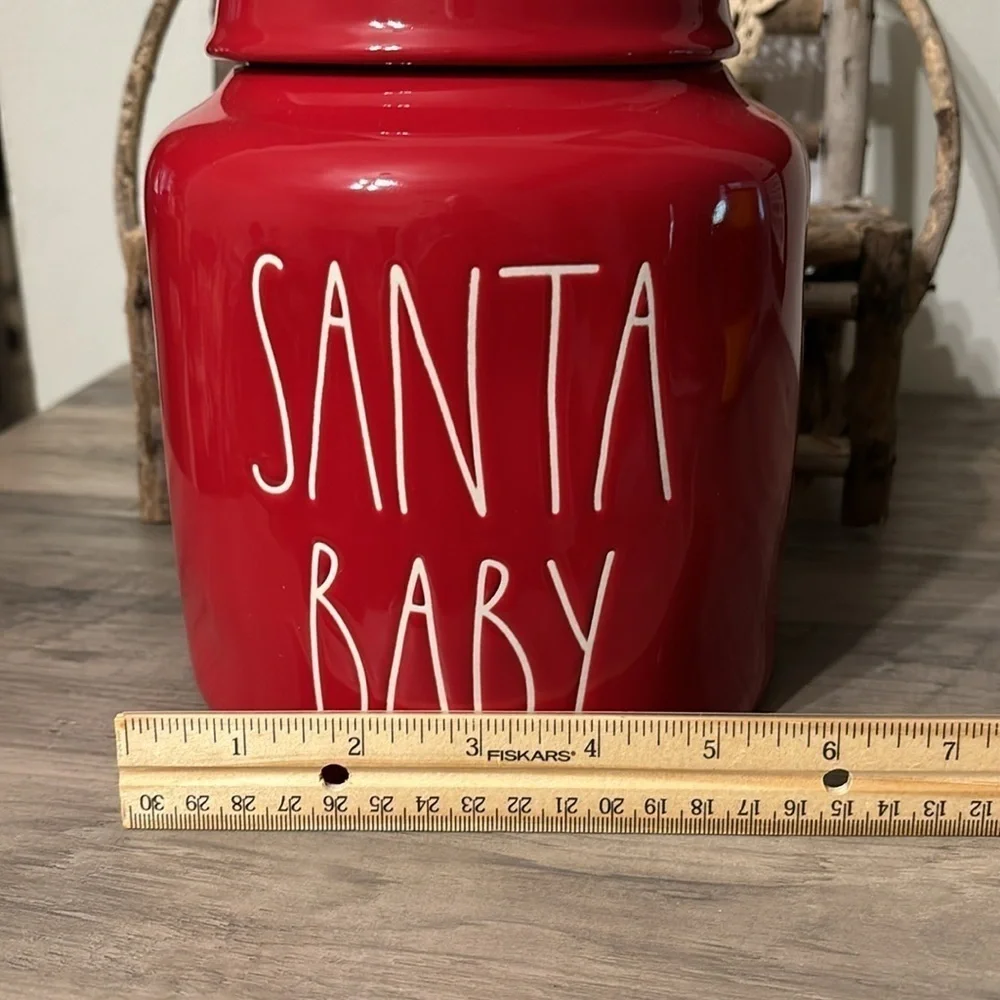 NWT Rae Dunn SANTA BABY LARGE CHUBBY CERAMIC CHRISTMAS CANISTER COOKIE JAR